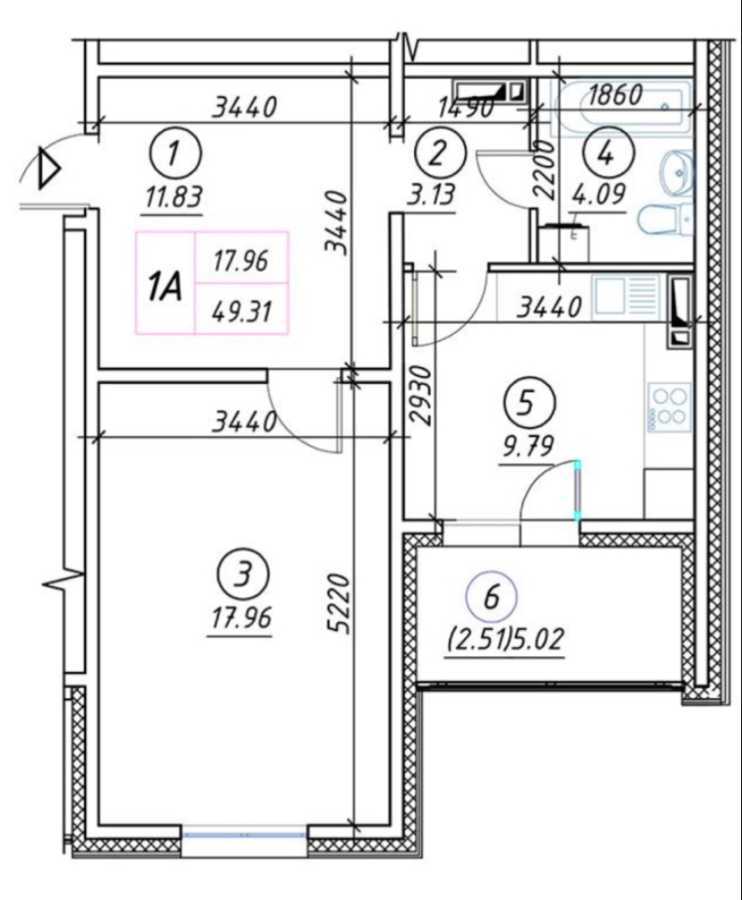 Продажа 1-комнатной квартиры 49.3 м², Николая Винграновского ул., 2