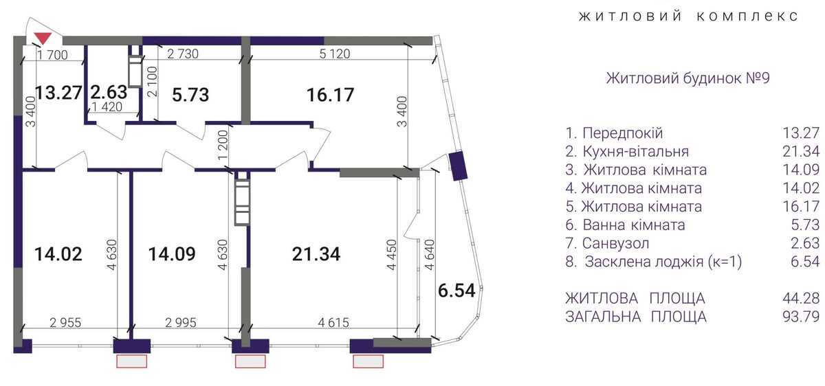 Продаж 3-кімнатної квартири 94 м², Причальна вул., 8