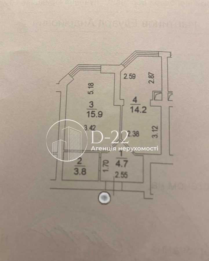 Продаж 1-кімнатної квартири 39 м², Миру, 1