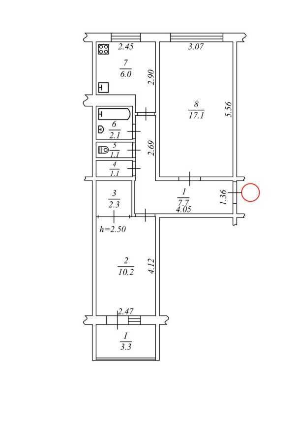 Продажа 2-комнатной квартиры 51 м², Милютенко ул., 23
