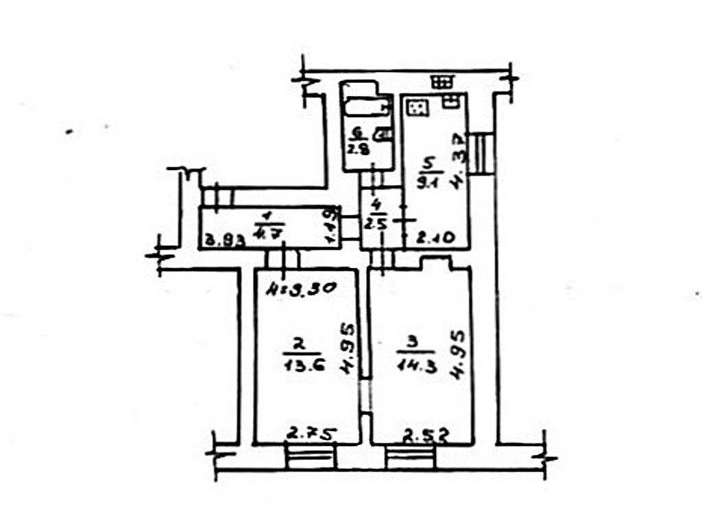 Продажа 2-комнатной квартиры 47 м², Княжеская ул., 7