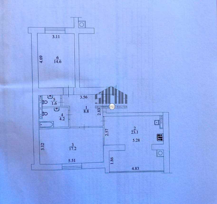 Продаж 2-кімнатної квартири 69.5 м², Бакинская, 1В