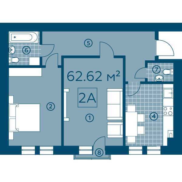 Продаж 2-кімнатної квартири 62.62 м², Амосова вул., 4
