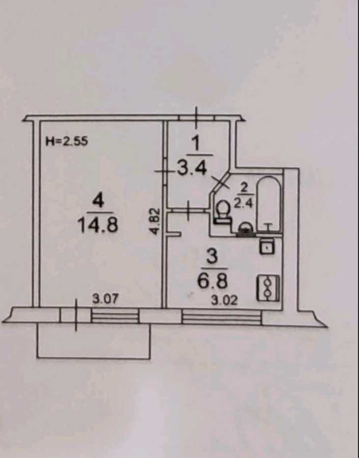 Продажа 1-комнатной квартиры 29 м², Харьковское шоссе, 21/3