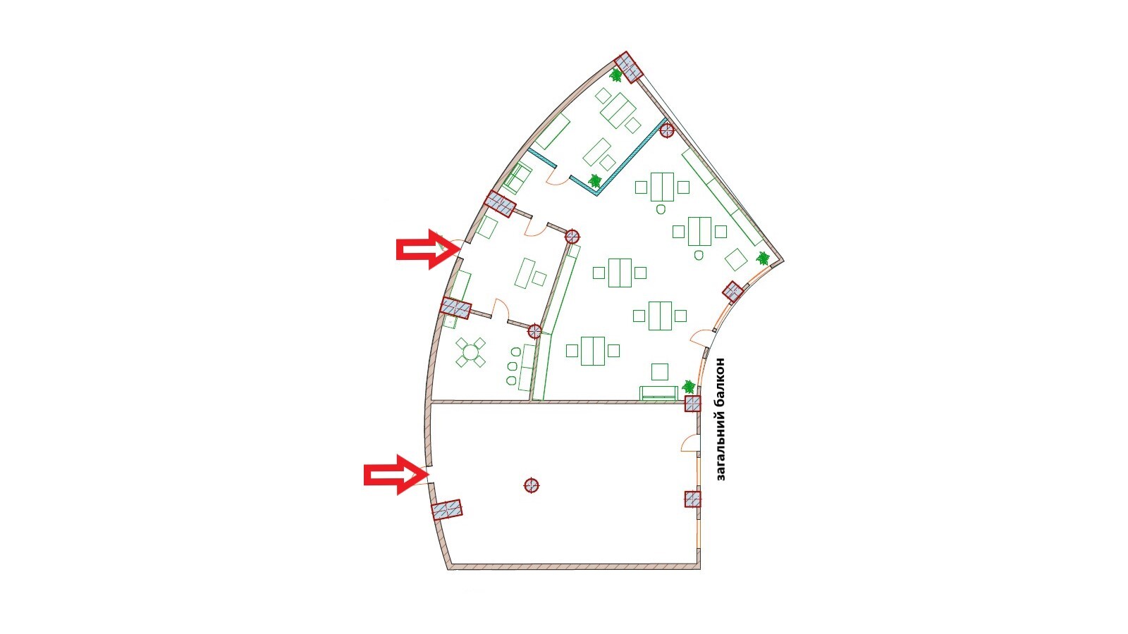 Продажа офиса 163.4 м², Евгения Коновальца ул., 36Д