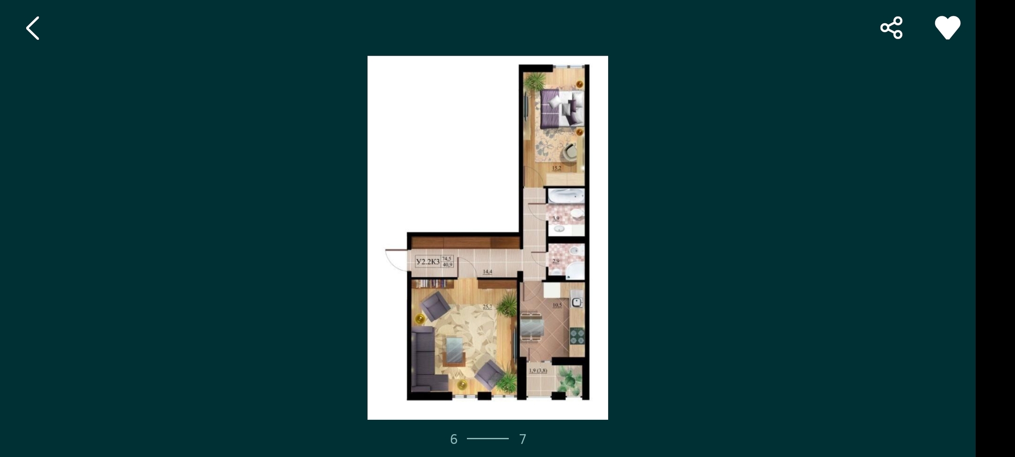 Аренда 2-комнатной квартиры 75 м², Регенераторная ул., 4, КОРПУС 15