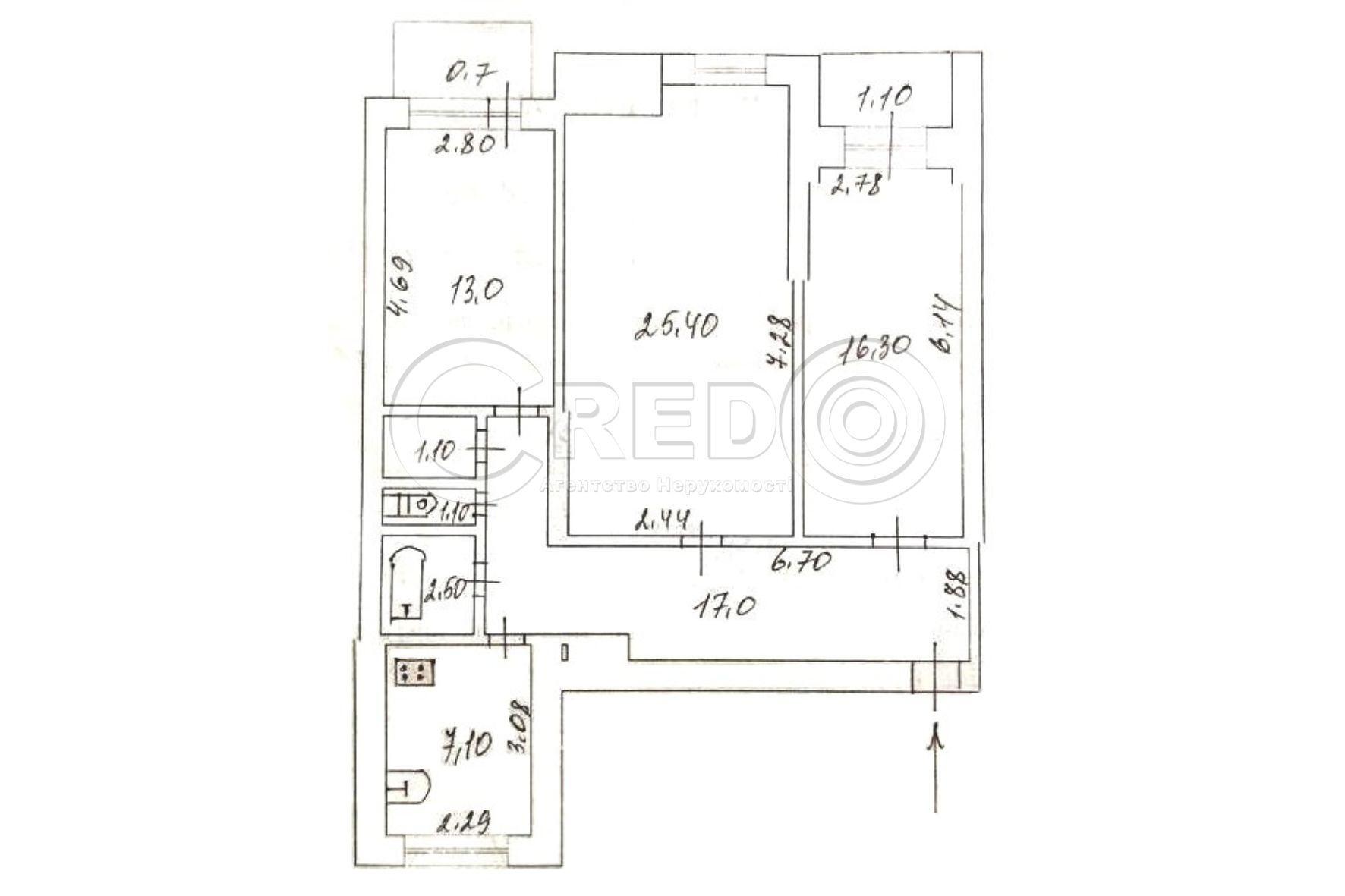 Продажа 3-комнатной квартиры 85.3 м², Світлогірська