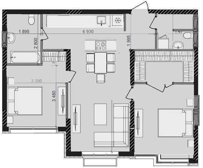Продажа 2-комнатной квартиры 75 м², Михаила Максимовича ул., 32А