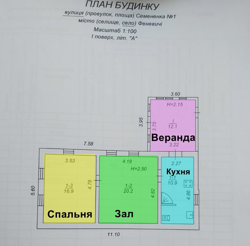 Продаж будинку 60 м², Семененка, 1