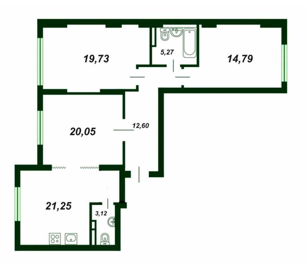 Продажа 3-комнатной квартиры 98.8 м², Михаила Максимовича ул., 32Б