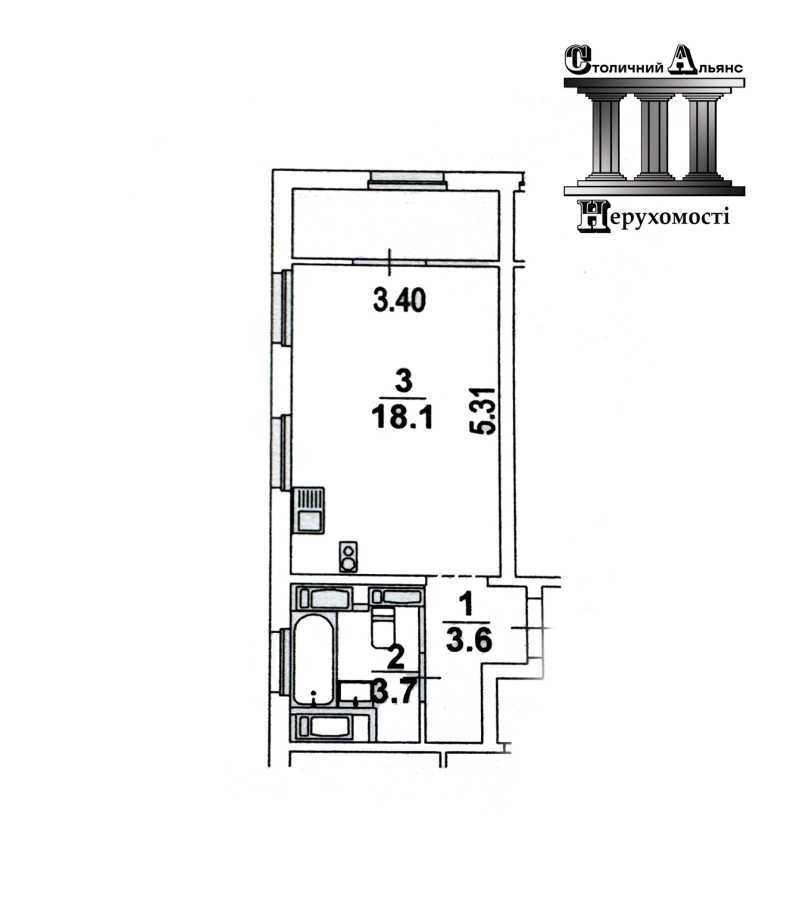 Продажа 1-комнатной квартиры 30 м², Михаила Максимовича ул., 28Е