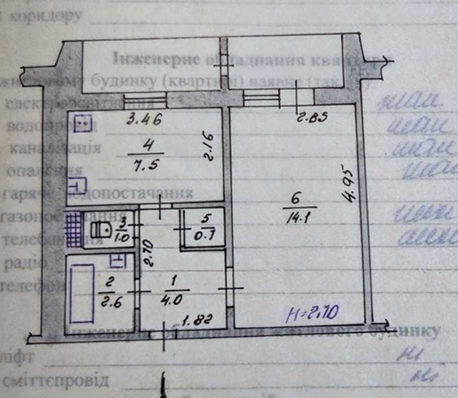 Продажа 1-комнатной квартиры 36 м², Музична, 14