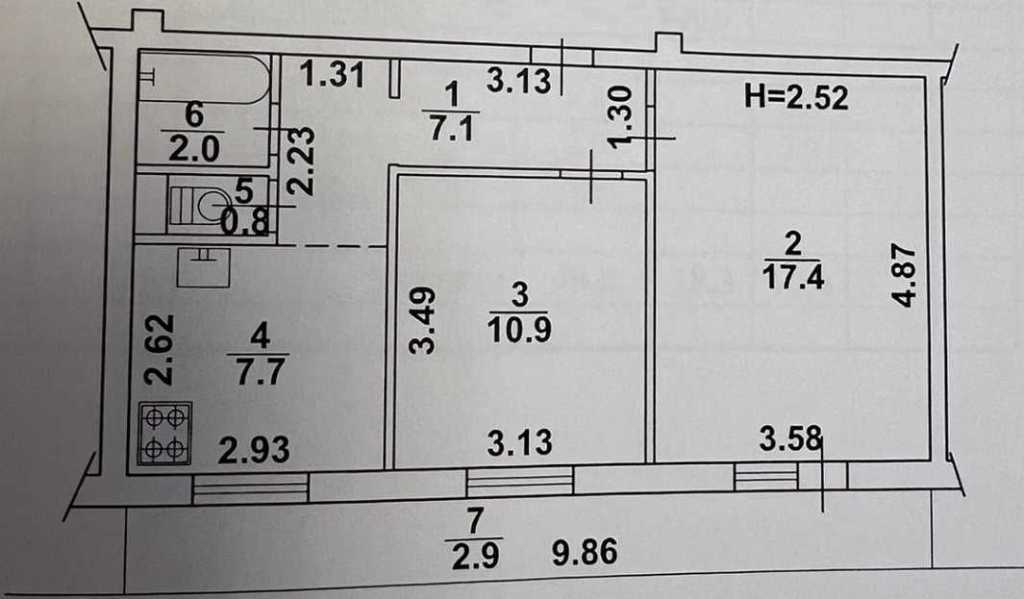 Продажа 2-комнатной квартиры 49 м², Автозаводская ул., 25