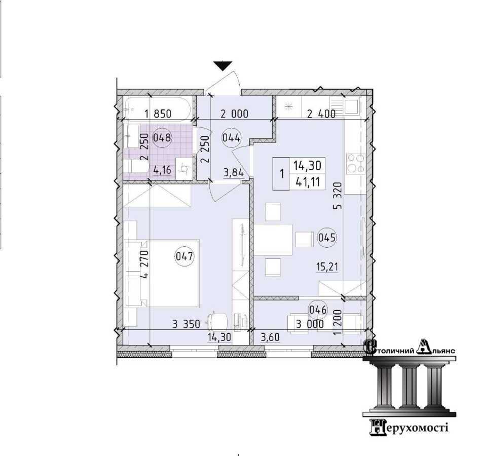 Продажа 1-комнатной квартиры 41 м², Михаила Максимовича ул., 26Е
