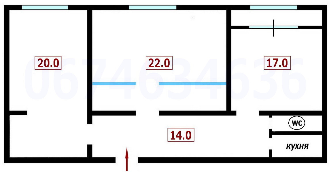 Аренда офиса 81 м², Шота Руставели ул., 44