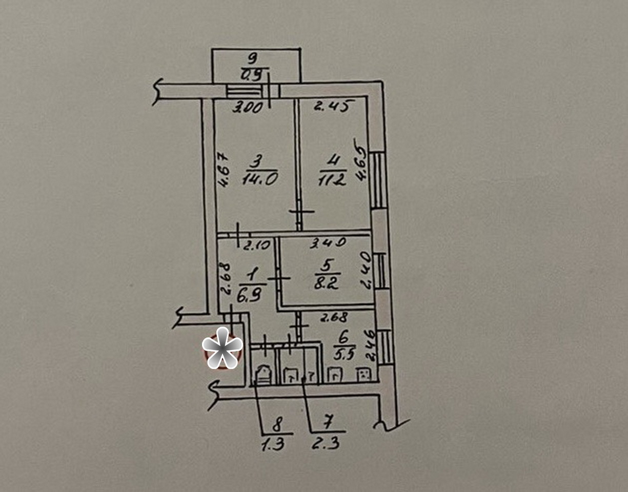 Продажа 3-комнатной квартиры 50 м², Океановская ул.