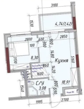 Продажа 1-комнатной квартиры 33 м², Маячный пер.
