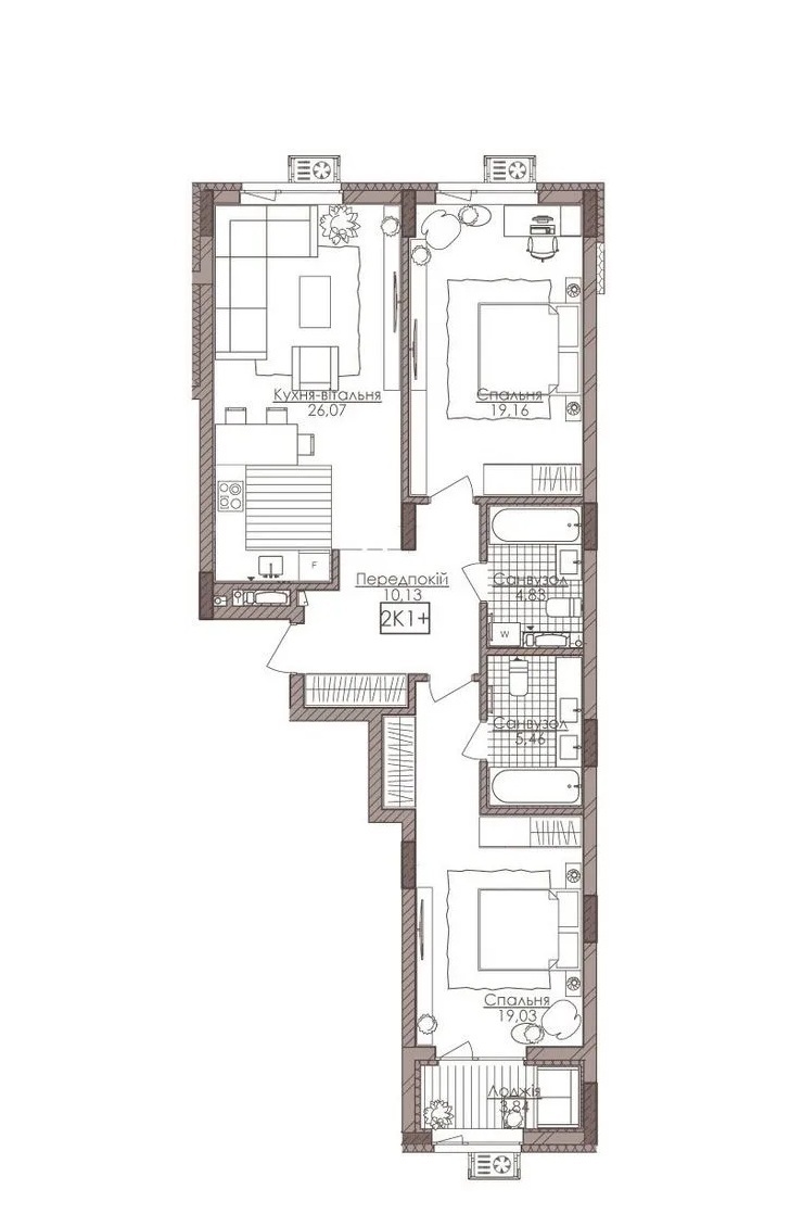 Продажа 2-комнатной квартиры 91.7 м², Речная ул., вул.4