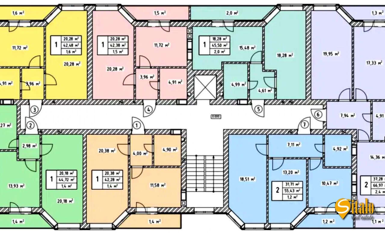 Продажа 1-комнатной квартиры 45.5 м²