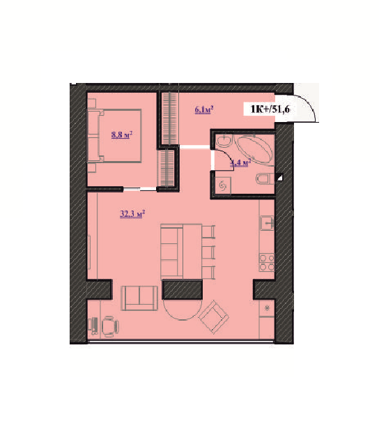 Продаж 1-кімнатної квартири 46.6 м², Петра Василишина вул., Маланюка,58