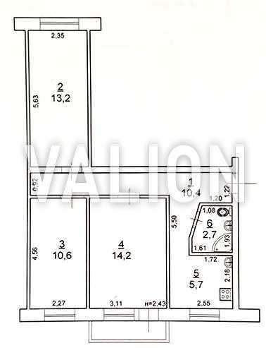Продаж 3-кімнатної квартири 57.6 м², Курська, 18