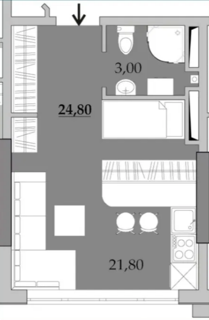 Продажа студии 25 м², Академика Вильямса ул.