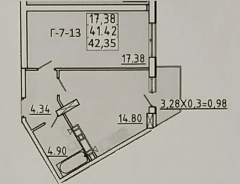Продажа 1-комнатной квартиры 41 м², Люстдорфская дор.