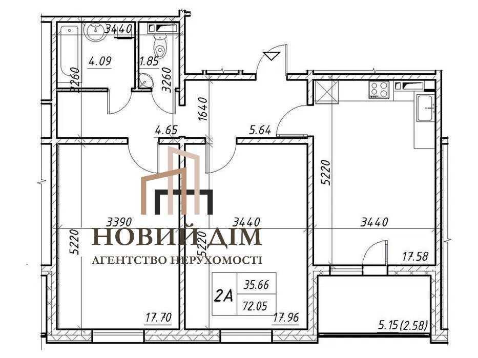 Продажа 2-комнатной квартиры 72.05 м², Коноплянская ул.