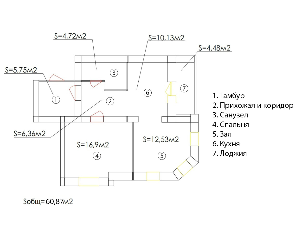 Продажа 2-комнатной квартиры 59 м², Заливная ул., 4