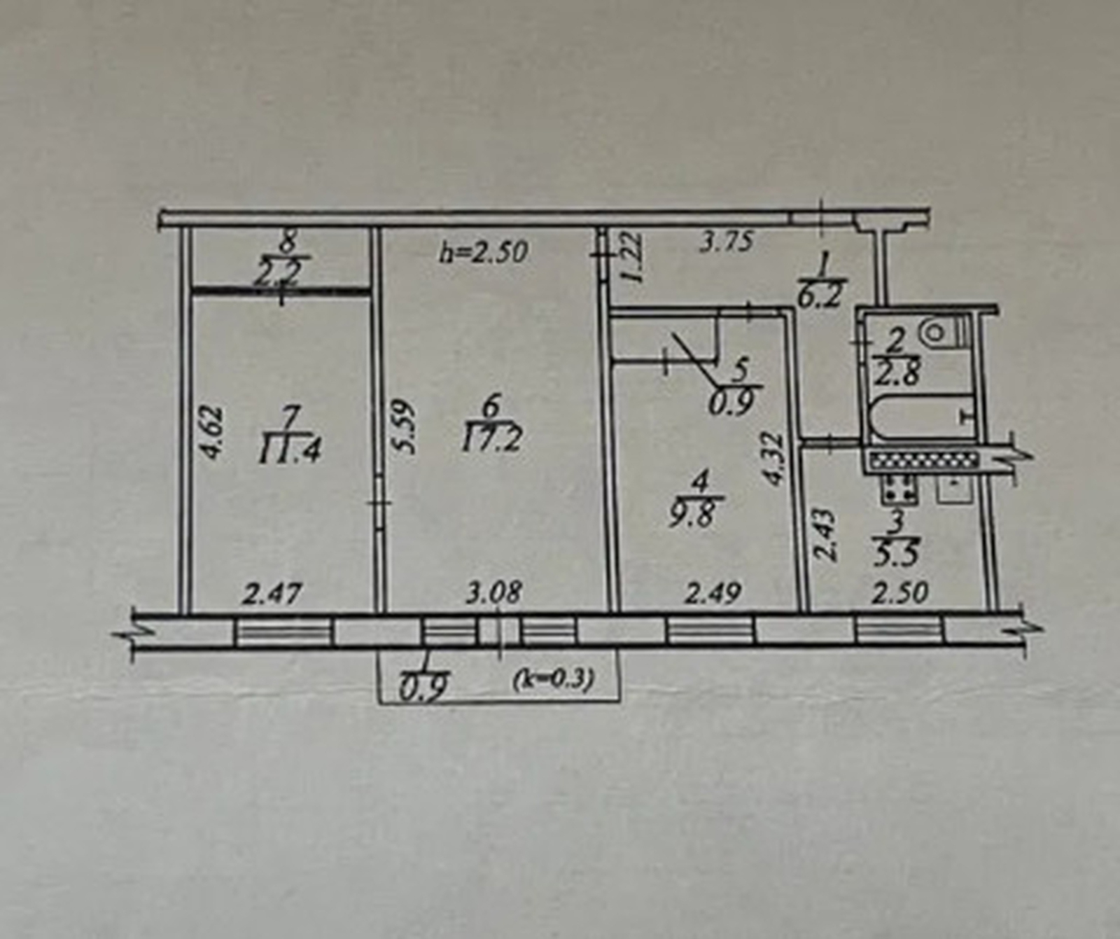 Продажа 3-комнатной квартиры 57 м², Петра Калнышевского ул., 52