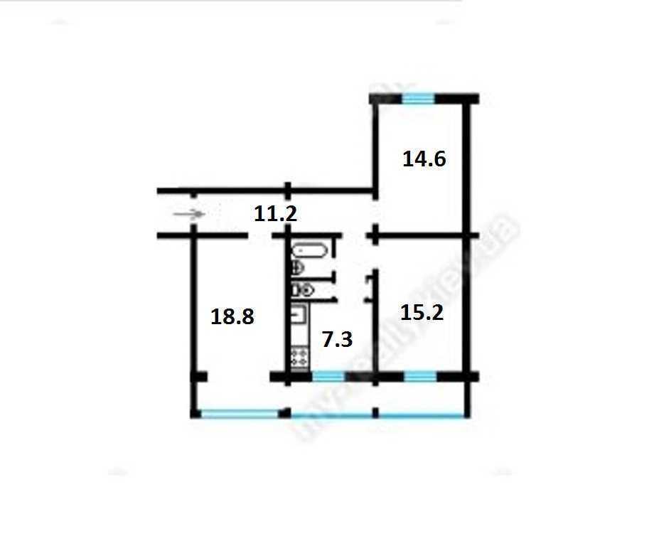 Продаж 3-кімнатної квартири 71 м², Академіка Курчатова вул., 13