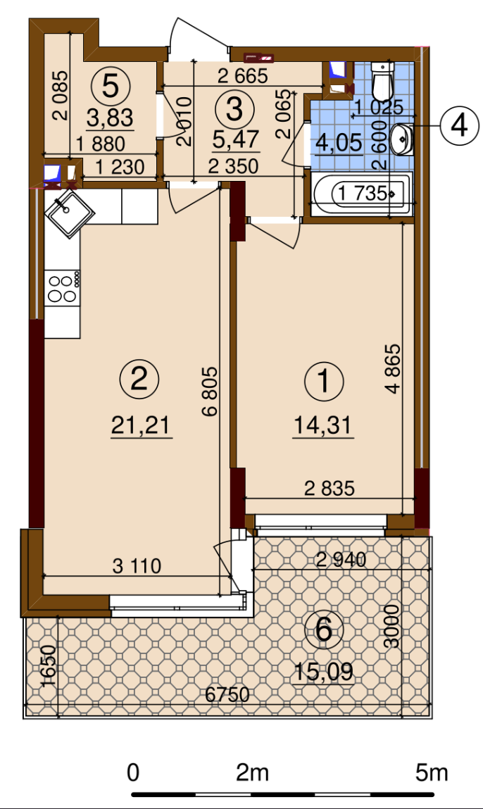 Оренда 1-кімнатної квартири 53.4 м², Олександра Олеся вул., 9