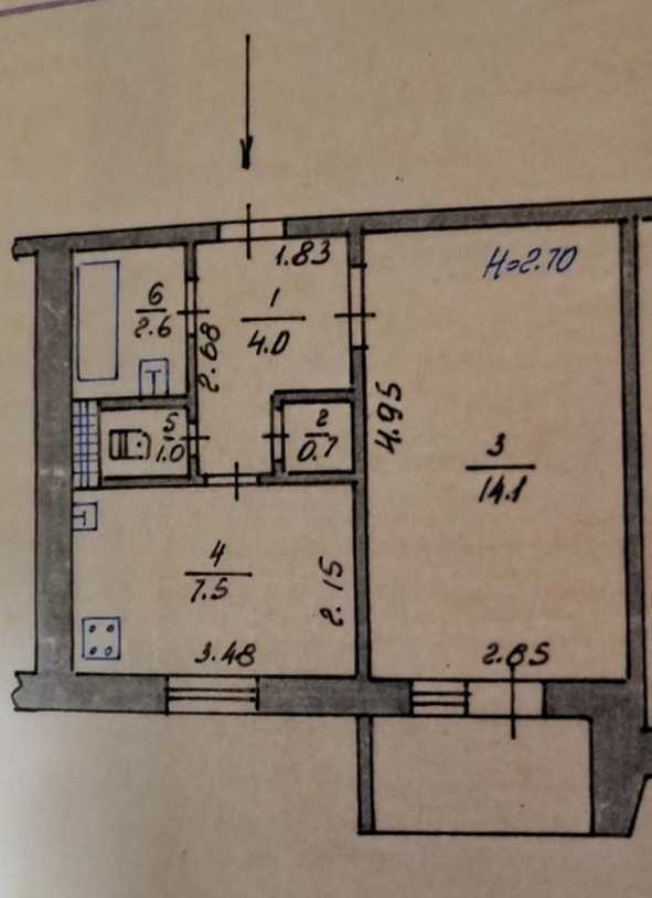 Продажа 1-комнатной квартиры 34 м², Музична, 16