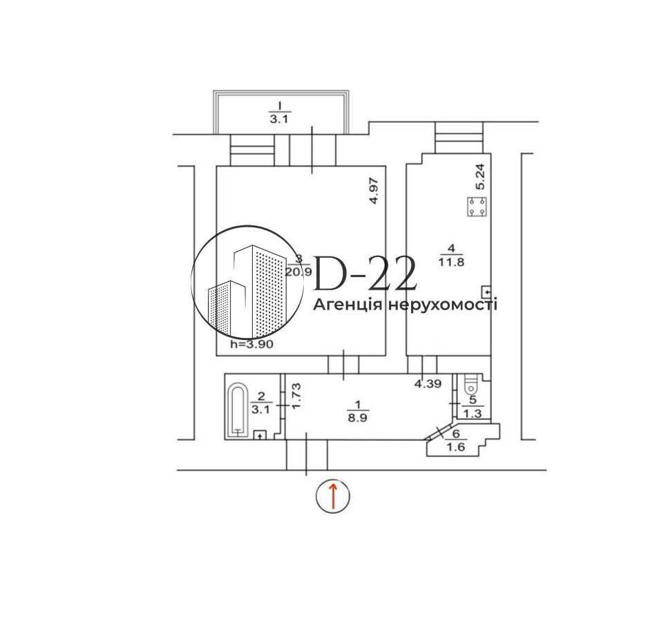Продаж 1-кімнатної квартири 50.7 м², Миколи Кібальчича вул., Лисенка, 1