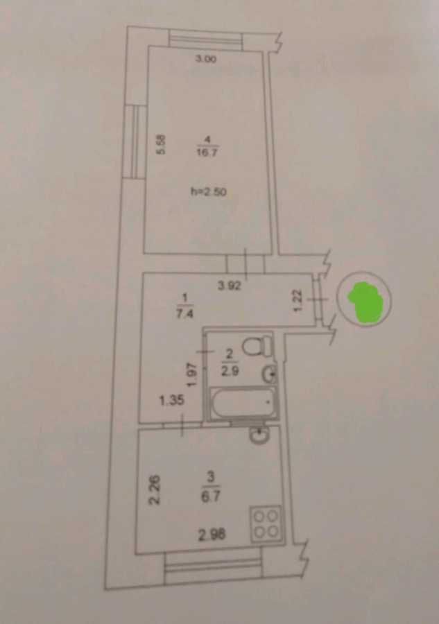 Продаж 1-кімнатної квартири 33 м², Братиславська вул., 30А