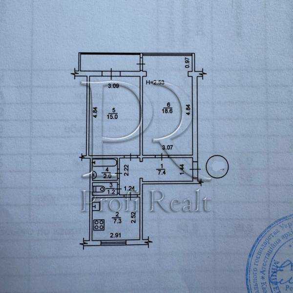 Продаж 2-кімнатної квартири 54 м², Кольцова бул., 18