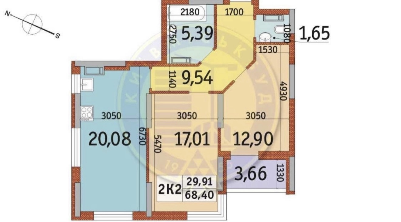 Продаж 2-кімнатної квартири 68 м², Відрадний просп., 93/2