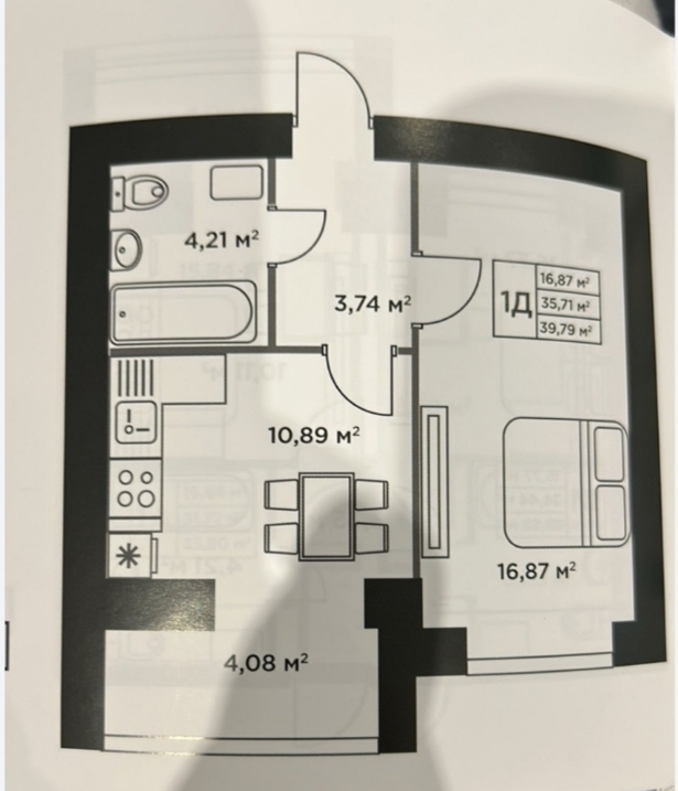 Продажа 1-комнатной квартиры 39.79 м², Степана Рудницкого ул.