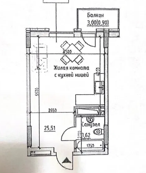 Продаж студії 30 м², Радостная вул.