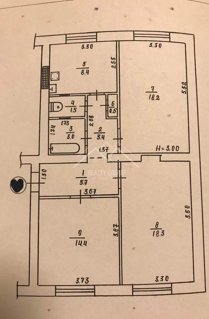 Продажа 3-комнатной квартиры 74 м², Вокзальная ул., 1