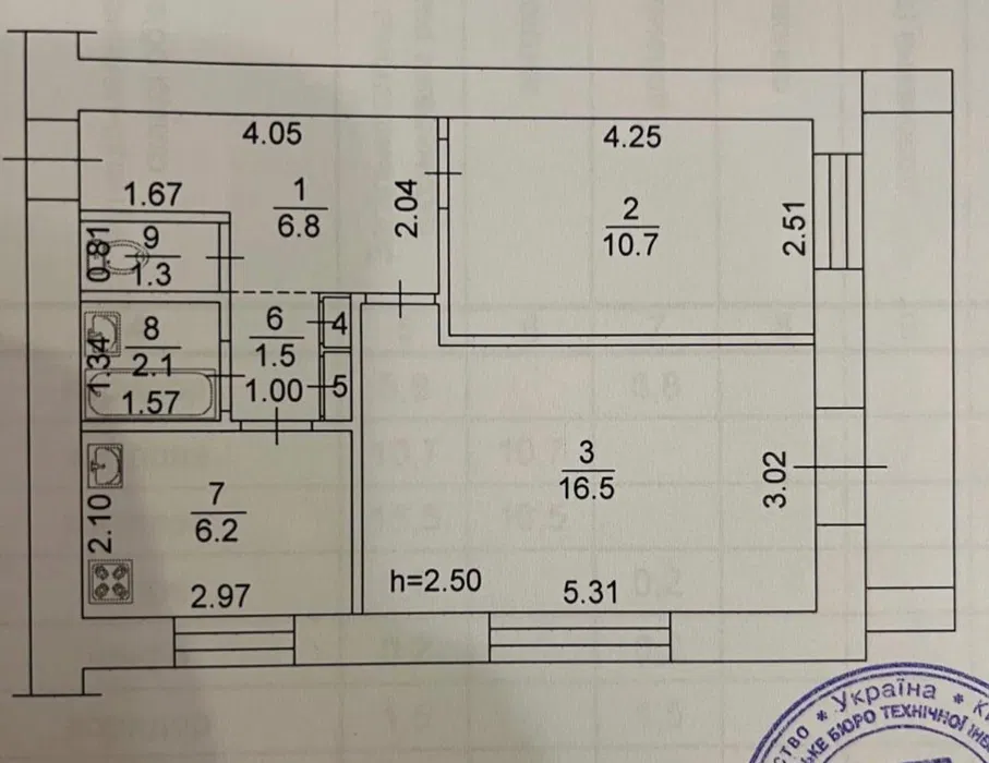 Продаж 2-кімнатної квартири 48.5 м²