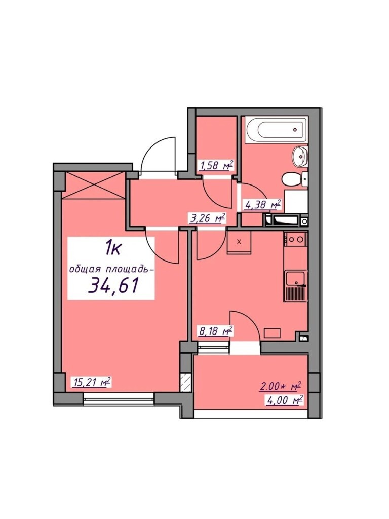 Продажа 1-комнатной квартиры 35 м², Европейская ул.