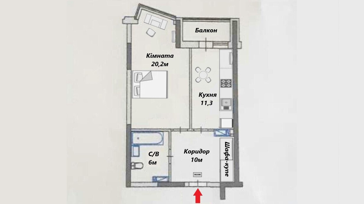 Аренда 1-комнатной квартиры 51 м², Драгоманова ул., 2