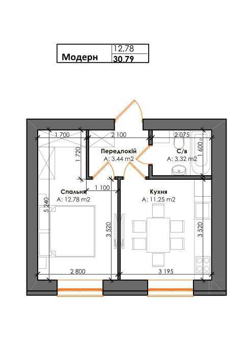 Продаж 1-кімнатної квартири 31 м², Інститутська вул., 5
