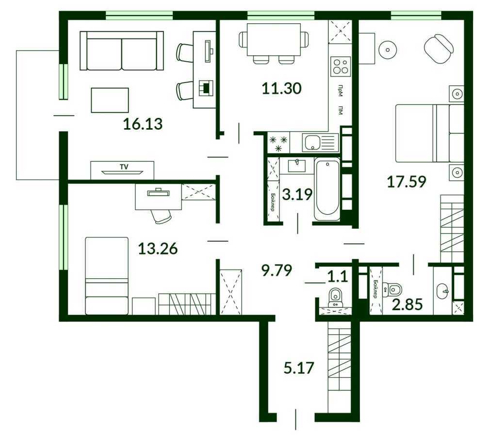 Аренда 3-комнатной квартиры 81 м², Михаила Максимовича ул., 24Б