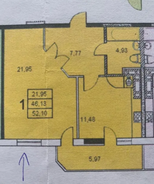 Продажа 1-комнатной квартиры 52 м², Академика Вильямса ул.