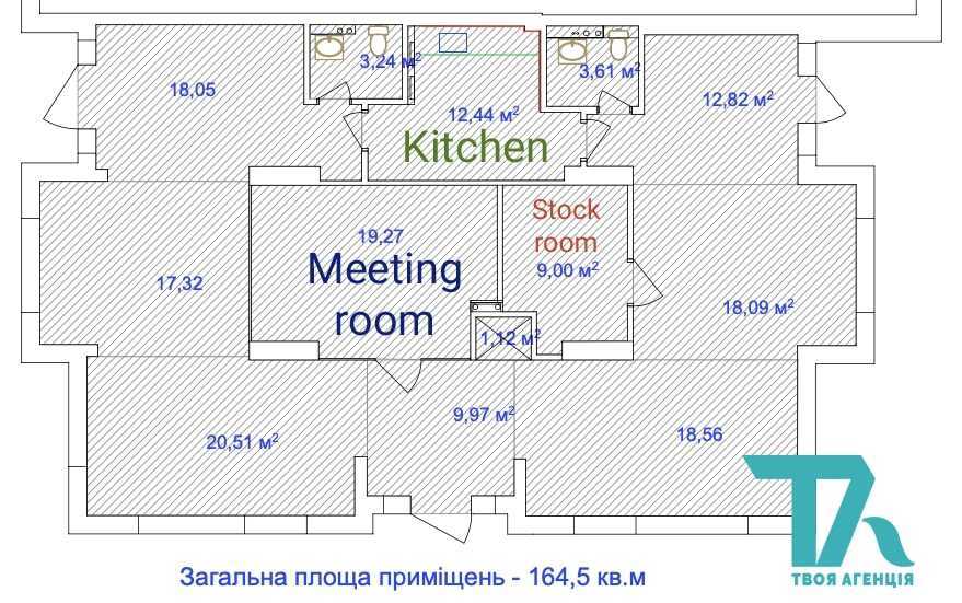 Аренда офиса 167 м², Михаила Максимовича ул., 3Г