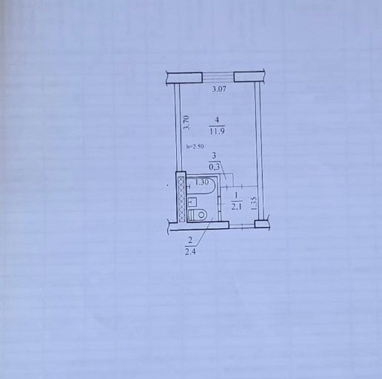 Продажа 1-комнатной квартиры 16.7 м², Владимира Антоновича ул.