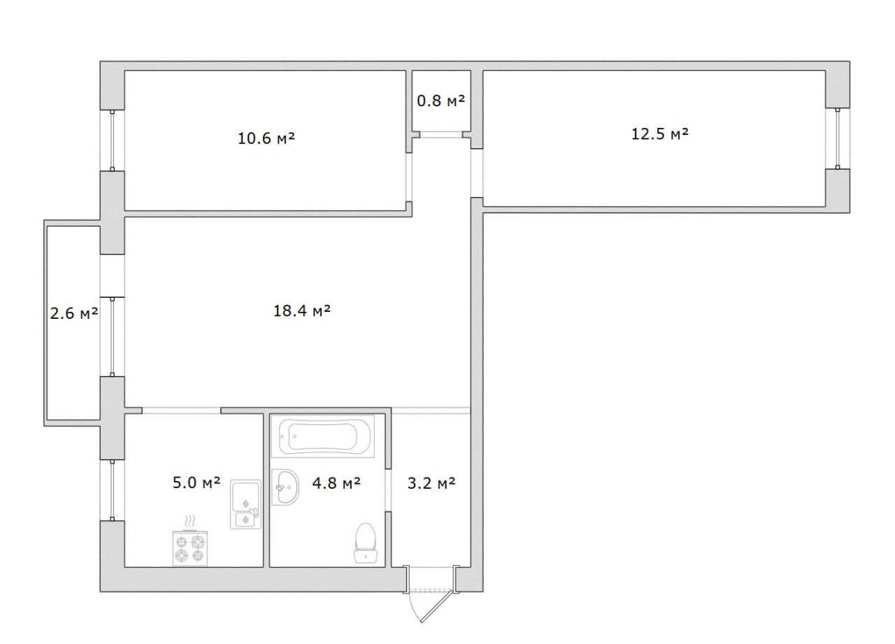 Продажа 3-комнатной квартиры 56 м², Гладкова ул.