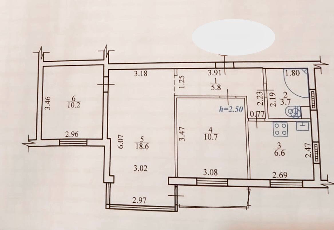 Продажа 3-комнатной квартиры 58 м², Победы просп., 17
